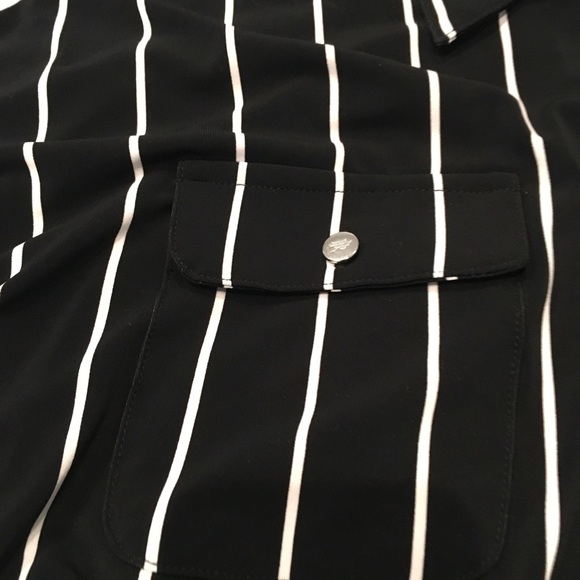 LAUREN RALPH LAUREN STRIPED JERSEY SHIRTDRESS